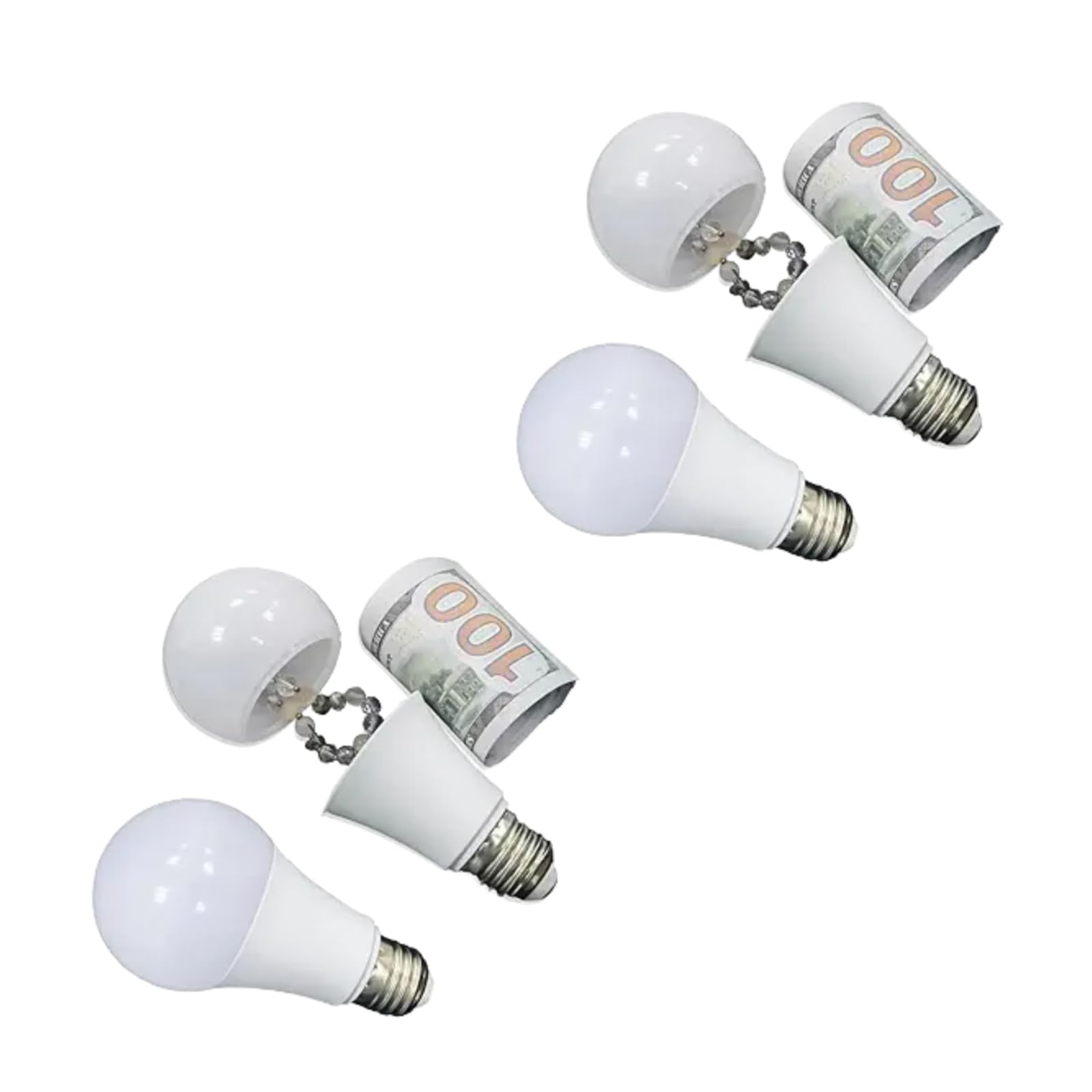 Nlinlin White 2Pcs Sight Secret Light Bulb, Safe Light Bulb Secret Compartment, Lightbulb Diversion Safe, Storage Realistic Light Bulb Decoy Hiding Box, Secret Hiding Spot-Stash Hide Valuables