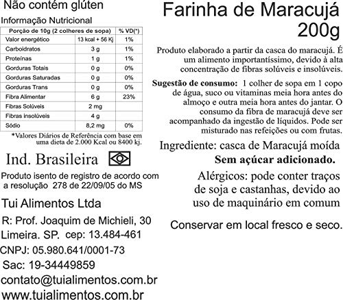 TUI ALIMENTOS Farinha De Maracujá 200 G