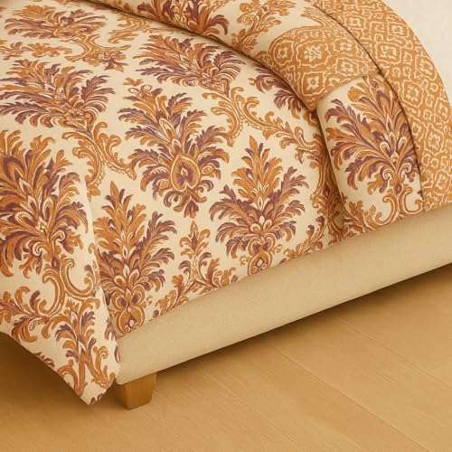 Image of Signature Reversible Super Soft Double Bed Comforter /Quilt Set 350 GSM - 88x90 inches | King Size Fitted Elastic Bed Sheet with 2 Pillow Covers | All-Season Ultra Cozy Bedding Set (Eden Bloom)