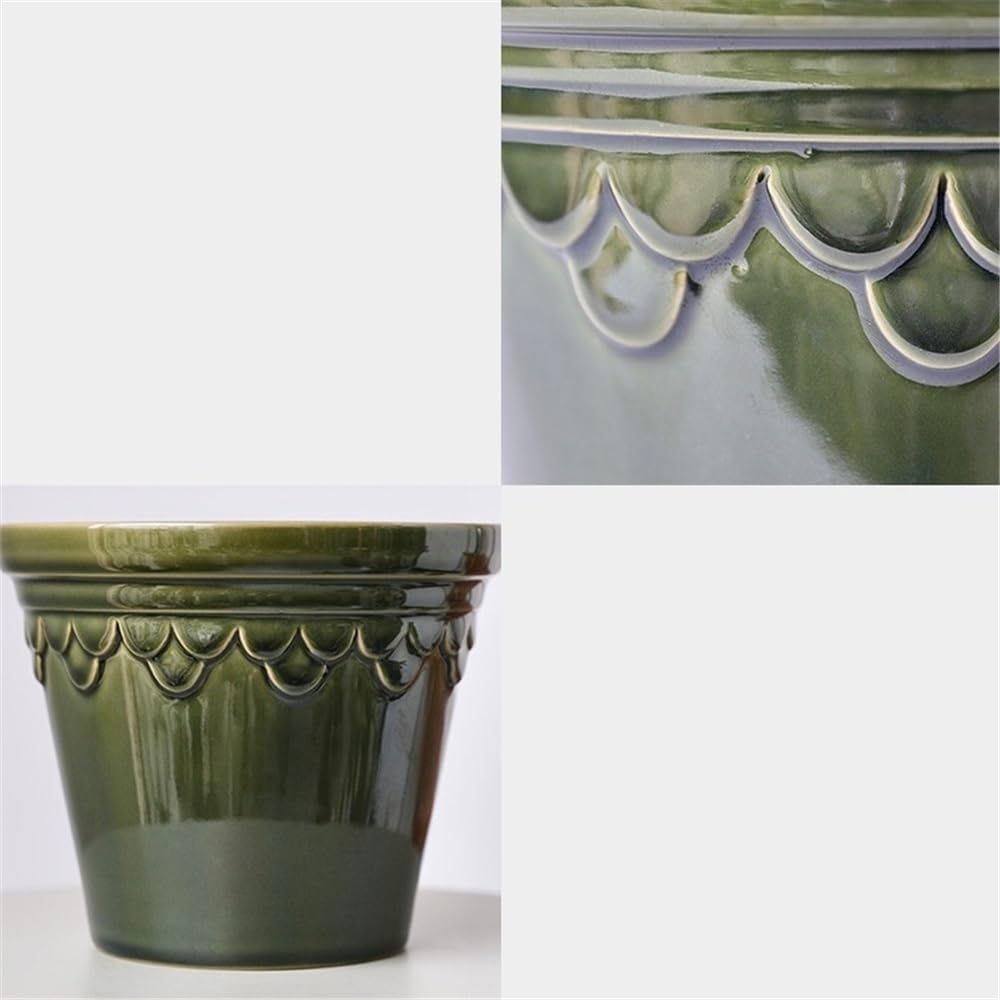Doniczki na Rośliny Salon Biurko Europejski styl Luksusowa szkliwiona doniczka Ceramiczna zielona Doniczka(Green)