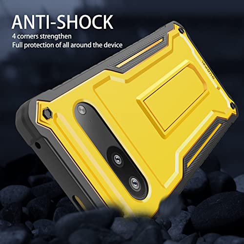 Image of for Google Pixel 7 Case, Military Grade Protection Shockproof Case with Tempered Glass HD Screen Protector and Kickstand Compatible with Google 7 Phone 6.5 Inch (Yellow)