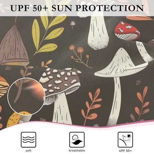 CaTaKu Girls One Piece Swimsuit Forest Fall Mushrooms Toddler Bathing Suit Long Sleeve UPF 50+ Rash Guard Swimwear 3-12Y4