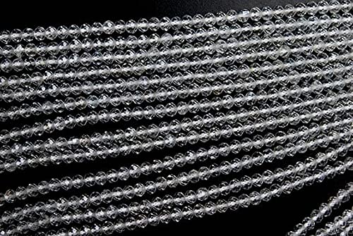 Rondelles facettées en agate blanche naturelle de 4mm pour création de bijoux DIY