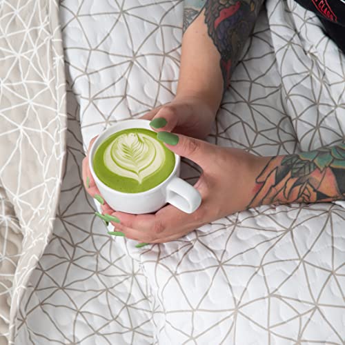 Southshore Fine Living, Inc. Lightweight Quilt Set, Coverlet Bedspread 3-Piece Geometric Bedding Set With Two Matching Shams (108 In Wide X 98 In Long), Reversible Taupe, King/California King #TOP7