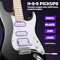 CAHAYA Electric Guitar Set Beginner - 39in Starter Guitar Kit with HSS Pickup Solid Okoume Body Electric Guitar Adults with Amplifier Gig Bag Strap Picks Strings Cable Black — image 3