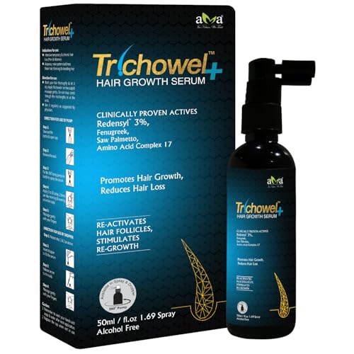Vegetal Trichowel+ Hair Growth Serum, 50ml, Alcohol-Free, Promotes Hair Growth & Reduces Hair Loss