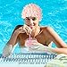 2 Pcs Lace Vintage Swim Cap Flower Floral Petal Retro Style Bathing Caps Pink Black Women's Long and Short Hair Swimming Hat Not Waterproof