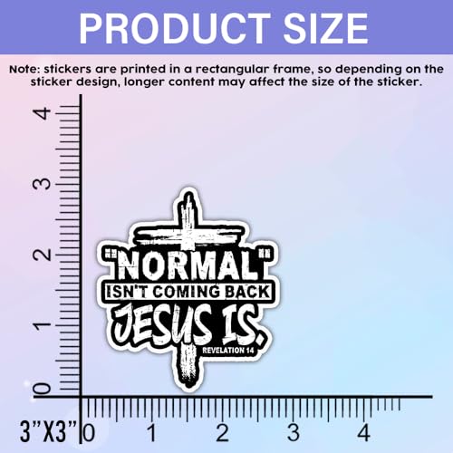 Image of SODAVA (3Pcs, 3in) Normal Isnt Coming Back Jesus is Sticker, Waterproof Vinyl Decal Christian Inspirational Bible Verse, Religious Christ Gifts for Laptop Car Wall Accessory Helmet