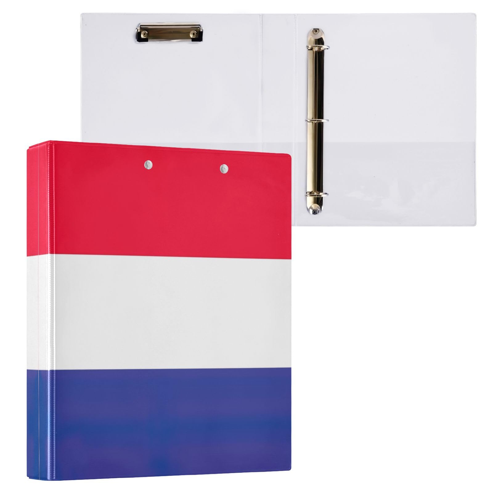 Raccoglitore decorativo a tre anelli, 3 anelli, 3,8 cm, con 3 tasche interne, quaderno di base per materiale scolastico, bandiera dei Paesi Bassi, confezione da 2