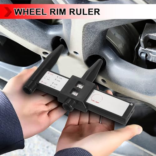 Image of Wheel PCD Gauge, Wheel /Rim Bolt Pattern Measuring Tool, Car PCD Ruler Sliding Caliper for 4 5 6 8 Holes Lug Wheel Rim Gauge