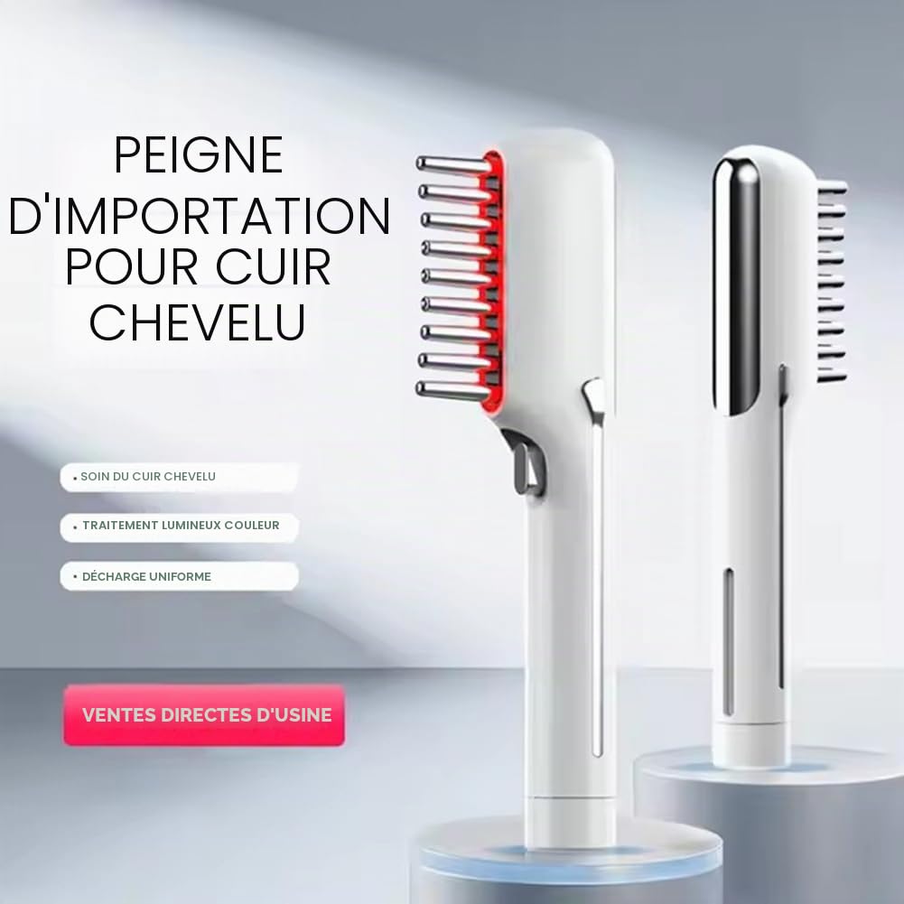Peigne électrique de massage pour la croissance des cheveux avec micro-courant, lumière rouge LED, brosse pour cuir chevelu, anti-perte de cheveux, spa