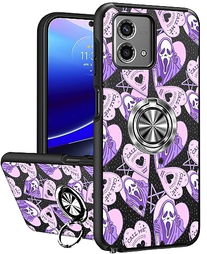 Joyleop for Moto G Stylus 5G Phone Case 2023 Cute Cartoon Pattern Skeleton Funny Print Phone Cover for Girls Kids Girly with Ring Holder Stand Magnetic Kickstand Cases for Motorola Stylus 5G 2023 6.6"