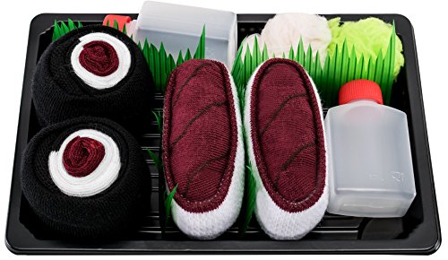 Rainbow Socks - Men's Women's - Sushi Socks Box Tuna Maki Tuna - 2 Pairs2
