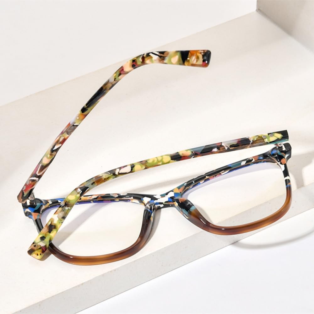 MUTYNE Gafas de acetato multicolor montura gafas cuadradas para mujer gafas