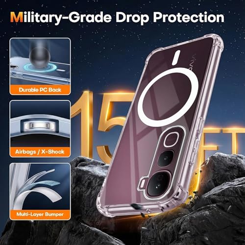 Image of Jkobi Shockproof Crystal-Clear Back Cover for Vivo Y400 Pro (Magsafe Wireless Support | Drop & Camera Protection | Hard Polycarbonate)
