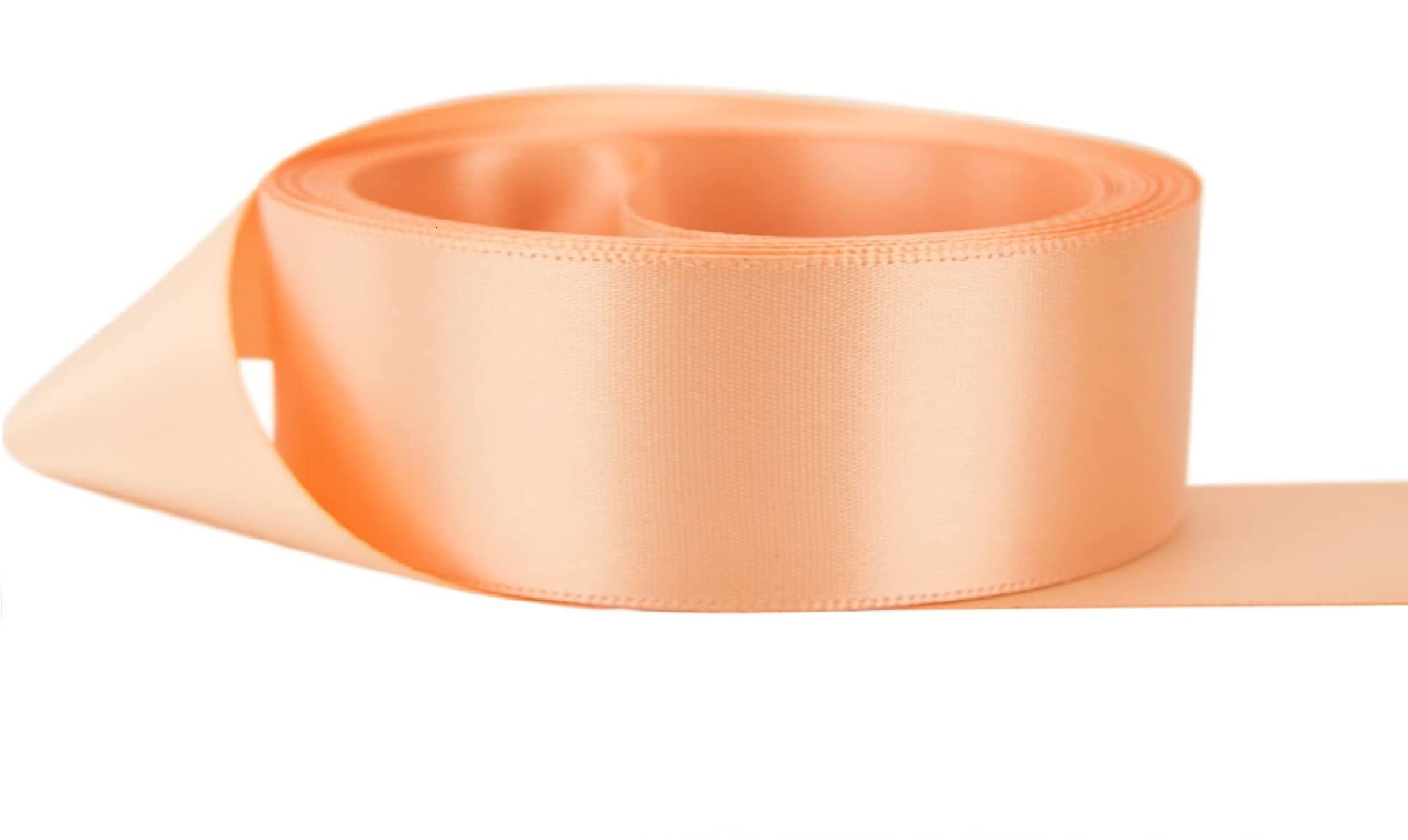 25 Yards / 23Meters Of Satin Ribbon 12mm Gift Wrap Ribbon, Ribbons for Gift Wrapping, Christmas Ribbon, Gift Wrapping Ribbon for Crafting, Wedding Party Decor (Peach)