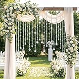 Soulchen 24 Pcs 20 Inch Wedding Icicle Ornament Set Clear Acrylic Extra Large Hanging Crystal Icicle Drop Ornaments for Wedding Party Decor