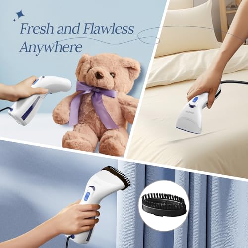 ROSEKM Steamer for Clothes, Hand Held Portable Travel Garment Steamer, Fabric Wrinkles Remover with Brush, 25s Fast Heat up, Pump System, No Water spray, for Home and Travel, ONLY FOR 120V, Blue by Rosekm - Image 6