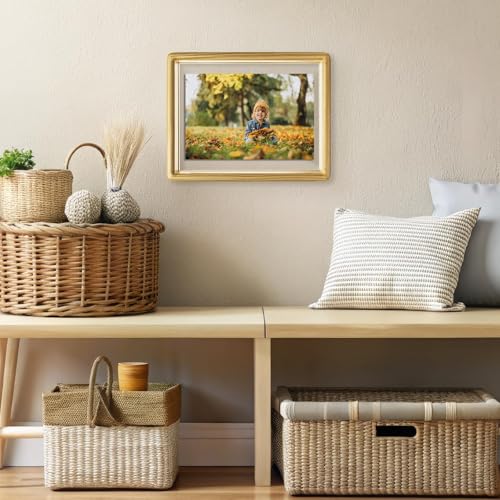 Wontree 9x12 Floating Picture Frame, Nature Pine Wood with Double Sided Real Glass, Fits 8x10 Print or Display Any Size Photo up to 9x12, Wall Hanging or Tabletop Free-Standing by Wontree - Image 6