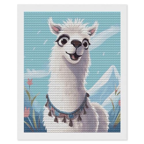 Peinture diamant lama pour décoration de ferme et salon chaleureux