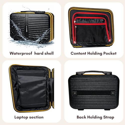 Image of VALMORE Valmore AeroVault 13 Hardshell Laptop Bag for 13-Inch MacBook, Polycarbonate Hard Case with Lock, Premium Cushioned Interior, Trolley Sleeve