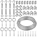 Produktbild Drahtseil 3mm, 45 Stück 30M Edelstahl Drahtseil Set, 304 Stahlseil Ummantelt mit ösen Seilspanngarnitur, Drahtseil Spanndraht für Kletterpflanzen String Light Suspension Gardinenseil