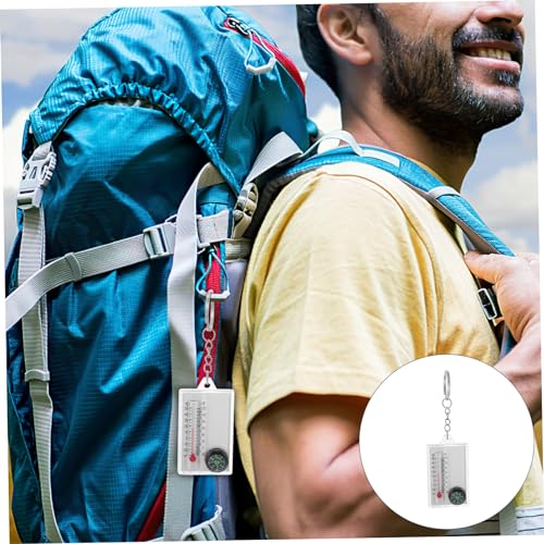 Brújula y termómetro para camping con llavero miniatura 3