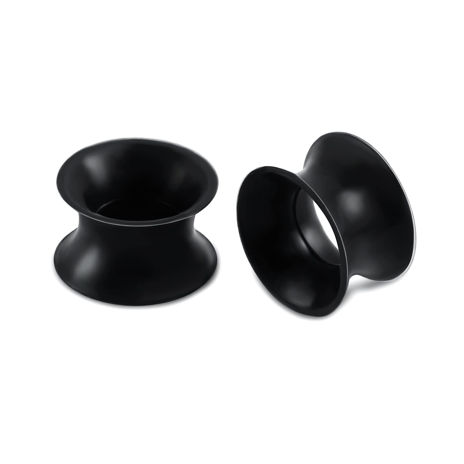 12 écarteurs D'oreilles En Silicone - Tailles 6 à 20 Mm - Pour Stretching Et Piercing - Noir Et Blanc