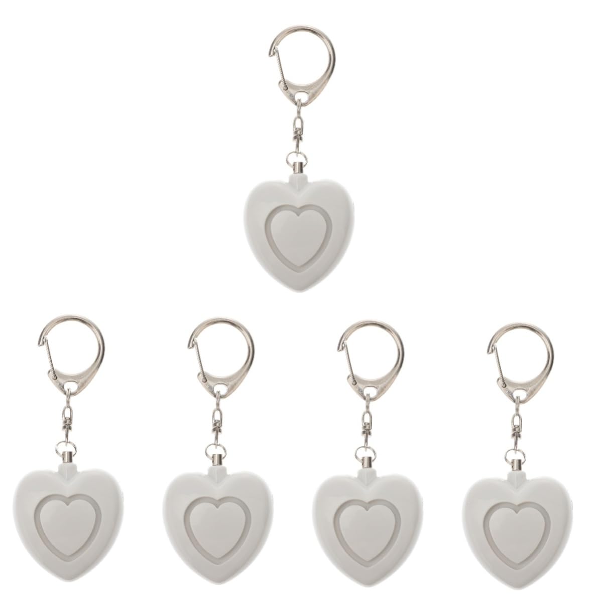 Hemobllo 5pièces Alarme De Sécurité Personnelle Forme De Cœur avec Lumière LED Porte-clé Pratique pour Femmes Et Personnes Âgées pour Lors De Sorties Nocturnes Et Activités