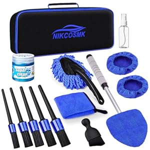 15Pcs Car Interior Detailing Kit, Car Cleaning Kit Interior Cleaner with Windshield Cleaning Tool, Car Detailing Brushes, Car Cleaning Gel, Car Cleaning Supplies Tools Accessories Kit for Interior
