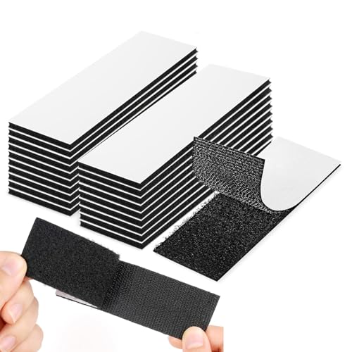 20 PCS Auto Adhesivo Cinta Rollo Hook y Loop Tape, Extra Fuerte Autoadhesiva, en Lugar de Orificios y Tornillos, para Mosquitera, Cortinas, Multiusos Duradera, 30 * 100 mm