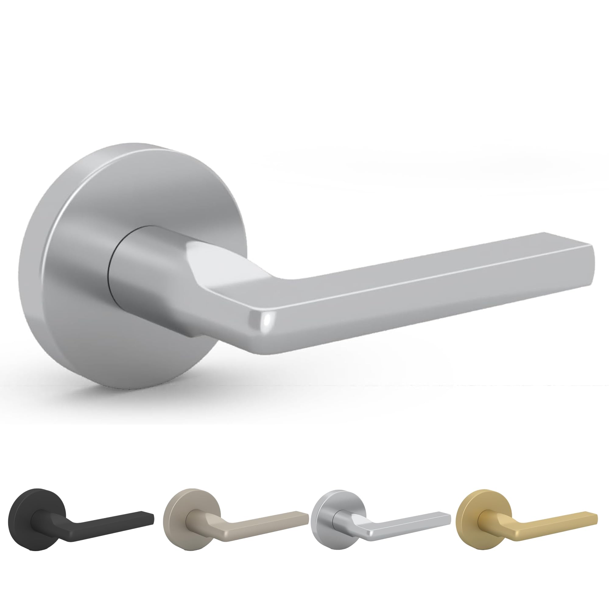 Mega Handles Ralph Dummy Door Handles - 2 Pack Heavy Duty Chrome Door Handles, Non-Turning Door Handle for Closet & French Doors, Single Side, Fits All Standard Doors - Polished Chrome