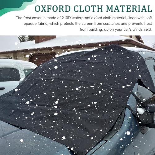 Image of Car Windshield Cover for Ice and Snow, Frost Guard Windshield Cover, Car Windshield Snow Cover Winter Ice Sunshade Protector, Universal Car Exterior Accessories for Cars, Trucks, Vans (Front)