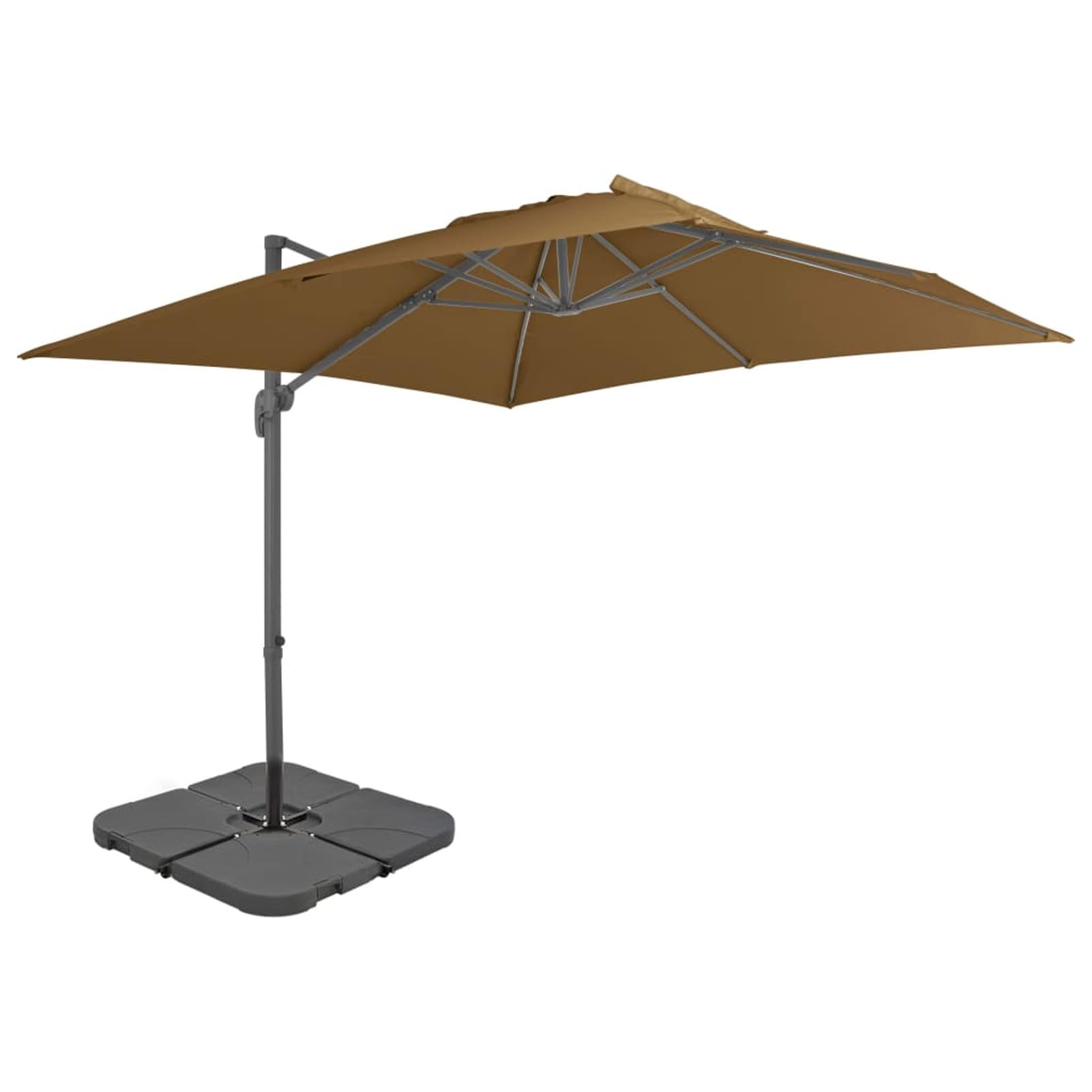 Homgoday Sombrilla de jardín con Base portátil Gris Taupe Sombrilla de Jardín,Protección UV Sombrilla Jardín Grande Orientable Jardín Parasol Balcón 3 x