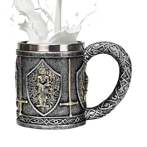 Ziennhu Tazza dei cavalieri medievali - tazza di bevanda | Knight Crusader | Ceramica 16oz Tankard | Design storico per i collezionisti e l'uso quotidiano