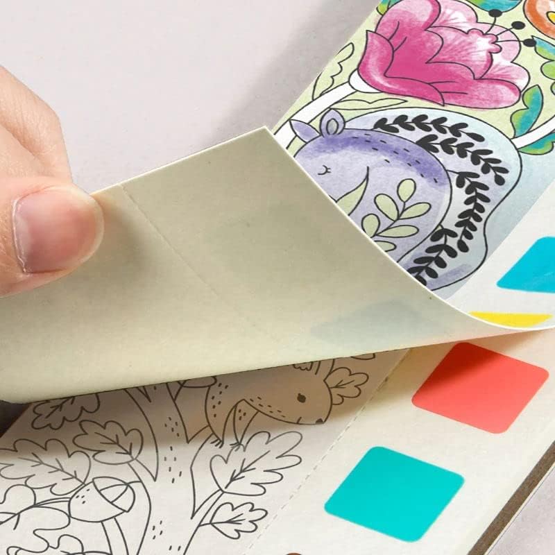 Miniatura 6 de Libro de pintura de acuarela de bolsillo, pintura con agua para niñas, niños pequeños, mejora la creatividad y concentración de tu hijo, apto para