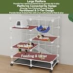 STILLCOVE 4-Tier Guinea Pig Cages Indoor: Small Animal Playpen with Trays | with Platforms and Ramps, Universal Wheels, C&C Pet Enclosure for Rabbit, Bunny, Hamster, Rat, Chinchilla, Hedgehog, Rodent - Image 4
