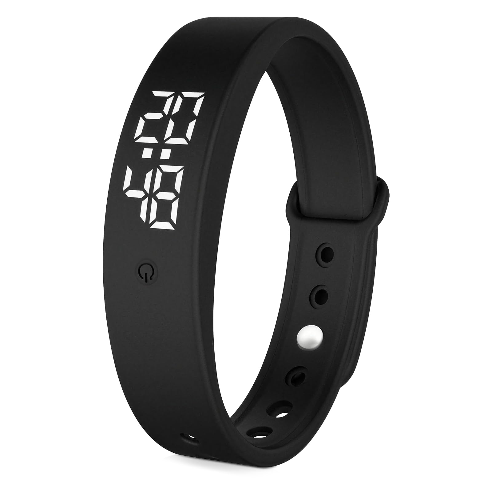 Vibrating Alarm Wristband, Waterproof Vibrating Alarm Clock, Silent Alarm with up to 10 Personal Alarms, 3 Times Body Temperature Measurement per Day, Alarm Clock for Deaf People and Deep Sleepers