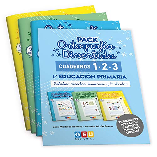 Pack Ortografa Divertida 1 primaria: Cuadernos 1, 2 y 3 | Material De Refuerzo Actividades sencillas | Editorial Geu (Nios de entre 6 y 7 aos)