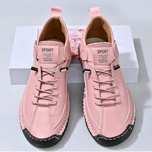 Image of Womens Casual Shoes Ankle Chukka Boots Slip On Breathable Loafers Handmade Fashion Sneakers Mid top Walking Driving Flats Shoes