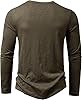 Long Sleeve T Shirt Mens Gym Henley Shirts Vintage Distressed Tops Button Up Blouse Casual Tee Green #3