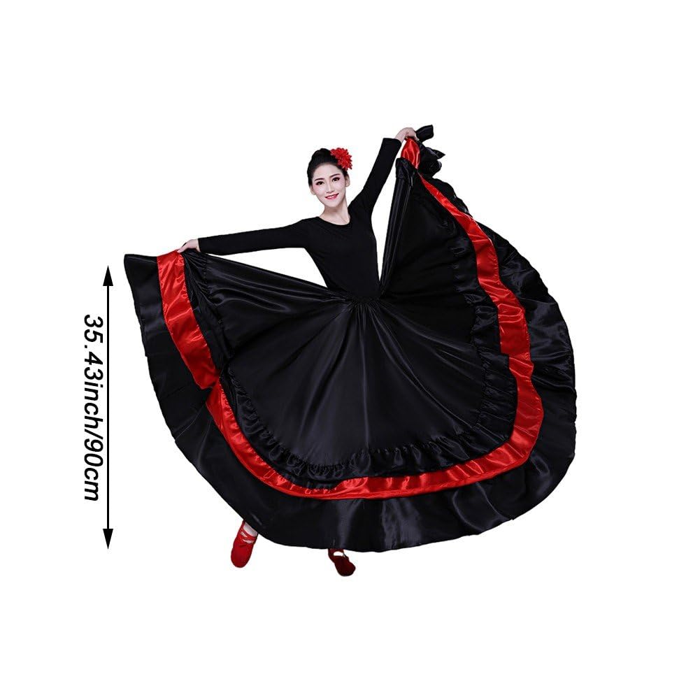 Gonna Ballo Spagnola Gonna di Danza del Ventre Gonna Grande Altalena Costume di Danza Flamenca per Performance di Danza Spagnola