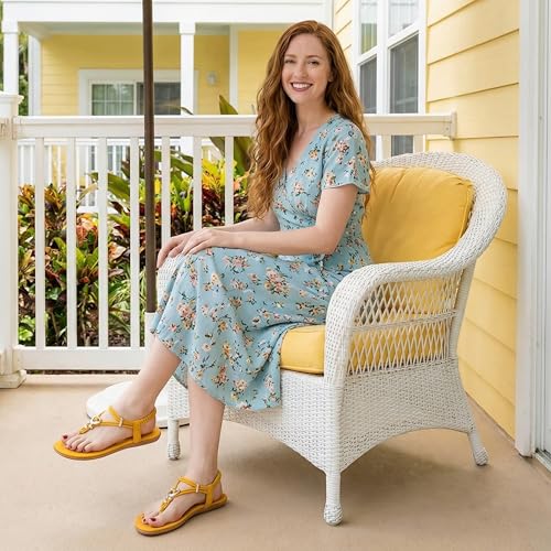 Image of Alicegana Women's Summer Sandals Bohemian Beaded Ankle Walking Strap Casual Flip Flops Ladies Sexy Flats Comfortable Shoes
