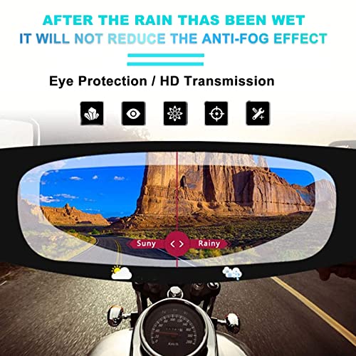 Mterk 4Pcs Anti-Fog Helmet Film Photochromic, Motorcycle Rainproof Anti-Fog Patch Visor Lens, Sticker Shield Film For Most Motorcycle Standard Visor/Shield, Anti-Fog Lens (2 Anti-Rain+2 Anti-Fog) #TOP4