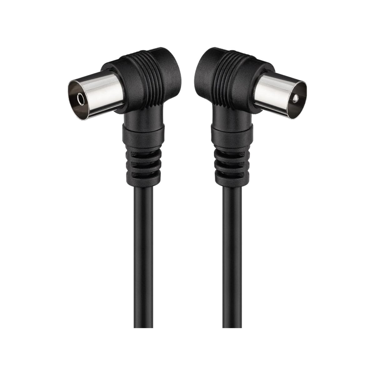 Goobay 11525 Câble de Raccordement Antennes Coudé (<70 dB), Double Blindage, 1.5m Longueur