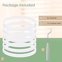 Vista 2 de 6 Pieces 10cm White Rubber Sealing Gaskets O-Ring Replacement Part Compatible with Nutri Ninja Juicer Blender Replacement Seals