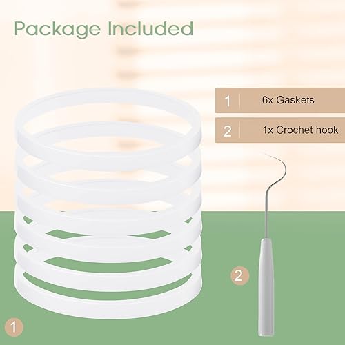 Miniatura 2 de 6 juntas de sellado de goma blanca de 3.9in, pieza de repuesto compatible con juntas de repuesto para licuadora Nutri Ninja