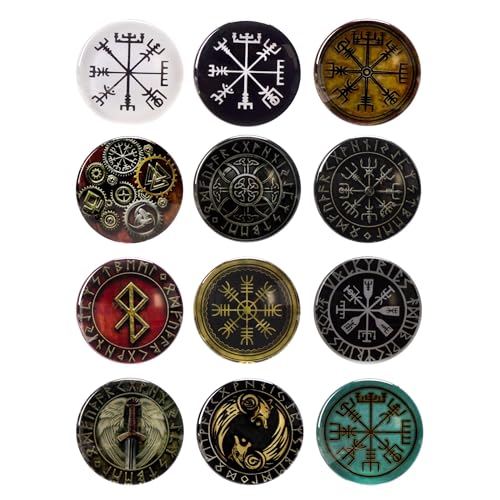 Imanes Norse Viking Juego 12 Piezas 1.18 pulgadas miniatura 1
