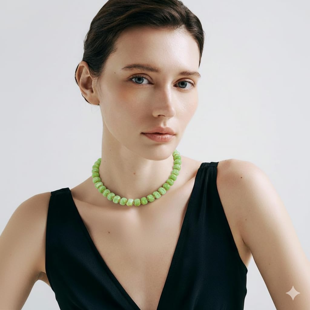 LILIE&WHITE Resin Chunky Beaded Necklace for Women Minimalistic Modern Statement Necklace Jewelry Accessories - Image 3