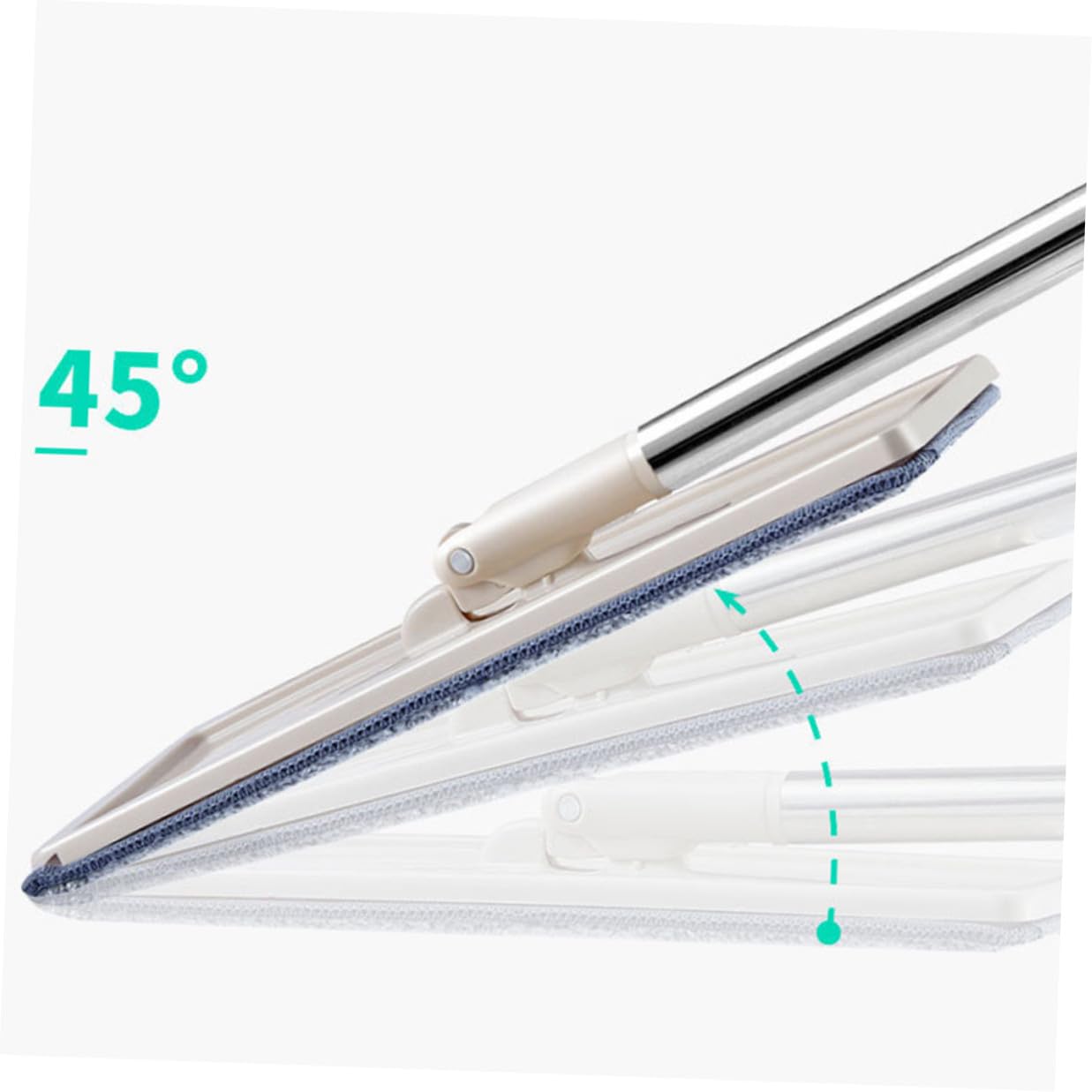 Mop Piatto Non Lavaggio con Secchio Mop per Pavimenti Casa con Fibra Premium Abs e Acciaio Resistente Facile da Usare e Conservare per Polvere Sporco e Peli Animali